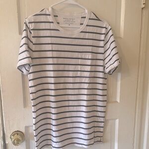Banana Republic Short Sleeve White and Black Striped Tee